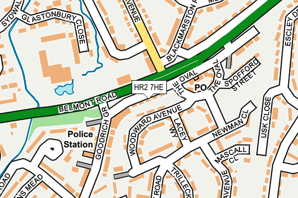 HR2 7HE map - OS OpenMap – Local (Ordnance Survey)