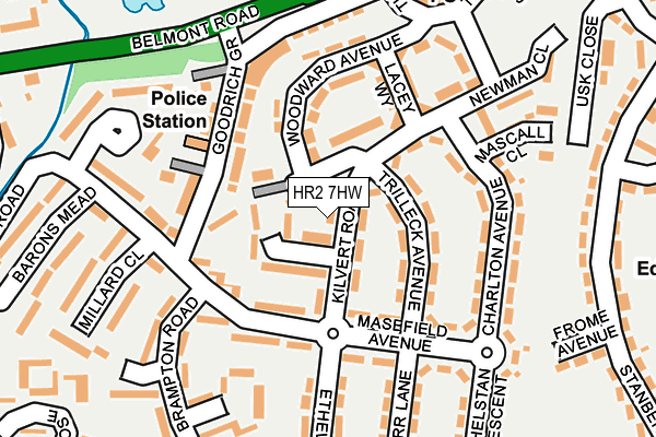 HR2 7HW map - OS OpenMap – Local (Ordnance Survey)