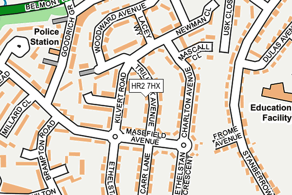HR2 7HX map - OS OpenMap – Local (Ordnance Survey)
