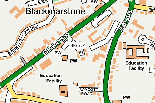 HR2 7JP map - OS OpenMap – Local (Ordnance Survey)