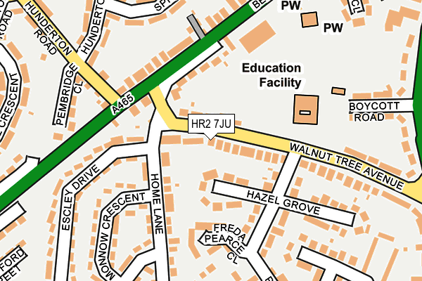 HR2 7JU map - OS OpenMap – Local (Ordnance Survey)