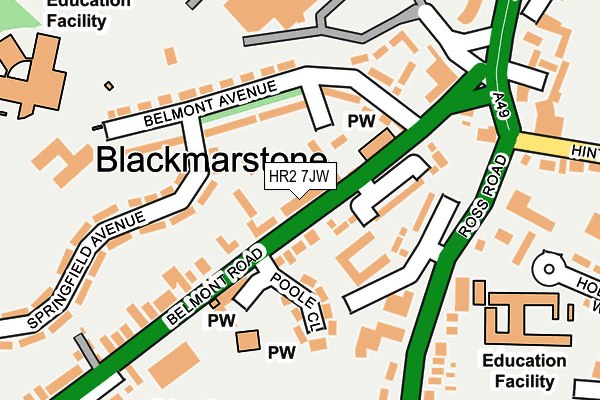 HR2 7JW map - OS OpenMap – Local (Ordnance Survey)