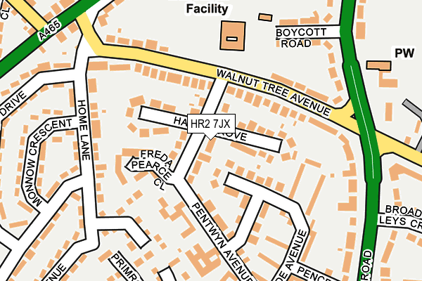 HR2 7JX map - OS OpenMap – Local (Ordnance Survey)
