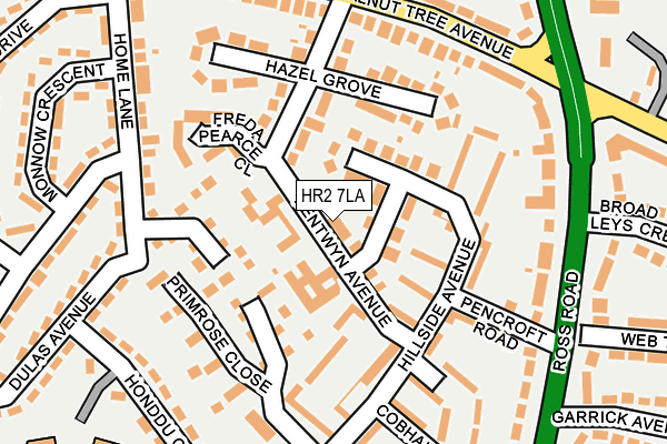 HR2 7LA map - OS OpenMap – Local (Ordnance Survey)