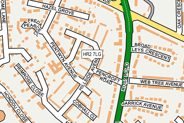 HR2 7LG map - OS OpenMap – Local (Ordnance Survey)