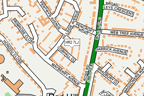 HR2 7LJ map - OS OpenMap – Local (Ordnance Survey)