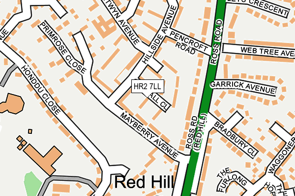 HR2 7LL map - OS OpenMap – Local (Ordnance Survey)