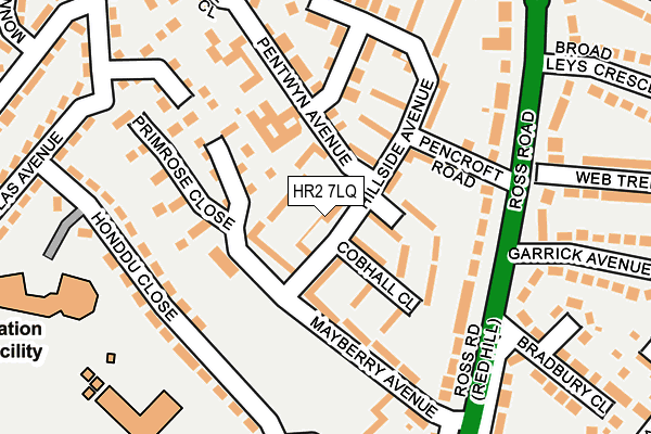 HR2 7LQ map - OS OpenMap – Local (Ordnance Survey)