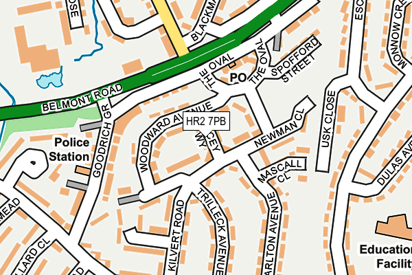 HR2 7PB map - OS OpenMap – Local (Ordnance Survey)