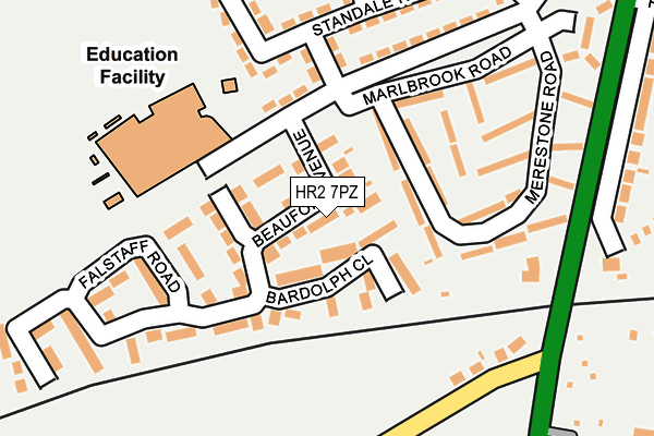 HR2 7PZ map - OS OpenMap – Local (Ordnance Survey)