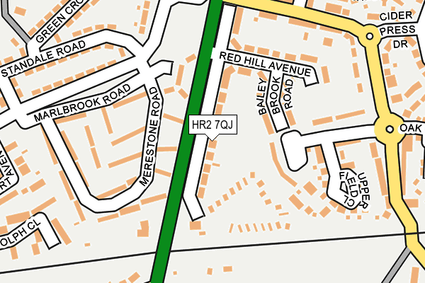 HR2 7QJ map - OS OpenMap – Local (Ordnance Survey)