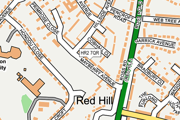 HR2 7QR map - OS OpenMap – Local (Ordnance Survey)