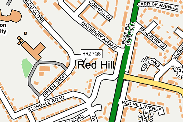 HR2 7QS map - OS OpenMap – Local (Ordnance Survey)