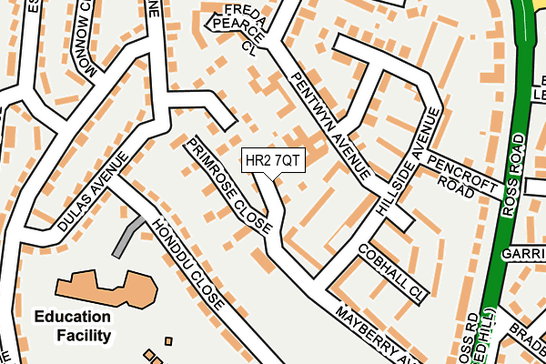 HR2 7QT map - OS OpenMap – Local (Ordnance Survey)