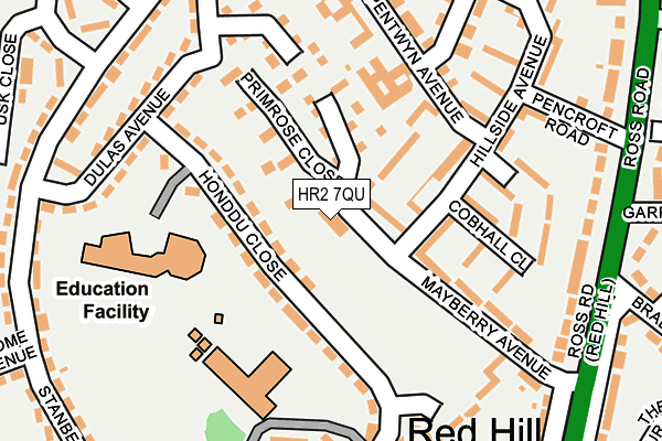 HR2 7QU map - OS OpenMap – Local (Ordnance Survey)