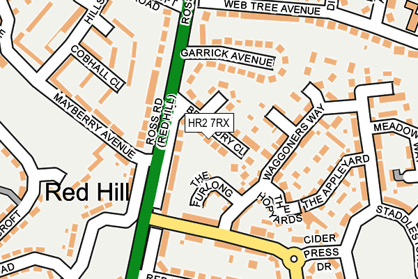 HR2 7RX map - OS OpenMap – Local (Ordnance Survey)