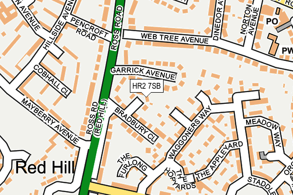 HR2 7SB map - OS OpenMap – Local (Ordnance Survey)