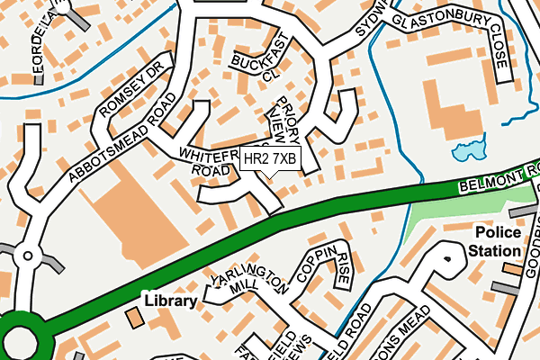 HR2 7XB map - OS OpenMap – Local (Ordnance Survey)
