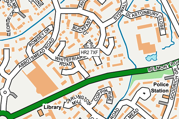 HR2 7XF map - OS OpenMap – Local (Ordnance Survey)