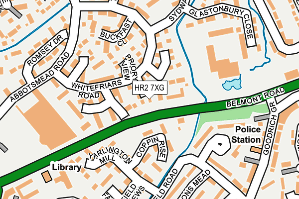 HR2 7XG map - OS OpenMap – Local (Ordnance Survey)