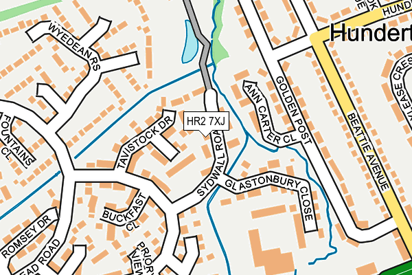HR2 7XJ map - OS OpenMap – Local (Ordnance Survey)