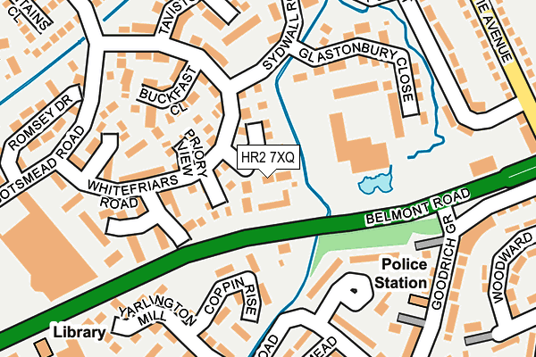 HR2 7XQ map - OS OpenMap – Local (Ordnance Survey)