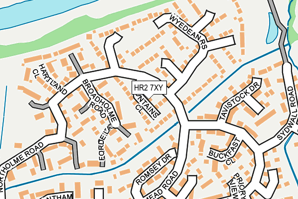 HR2 7XY map - OS OpenMap – Local (Ordnance Survey)