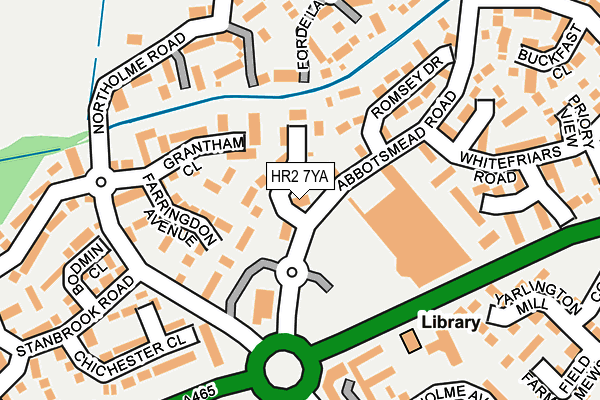 HR2 7YA map - OS OpenMap – Local (Ordnance Survey)