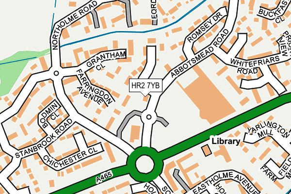 HR2 7YB map - OS OpenMap – Local (Ordnance Survey)