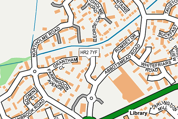HR2 7YF map - OS OpenMap – Local (Ordnance Survey)