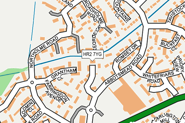 HR2 7YG map - OS OpenMap – Local (Ordnance Survey)