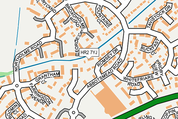 HR2 7YJ map - OS OpenMap – Local (Ordnance Survey)