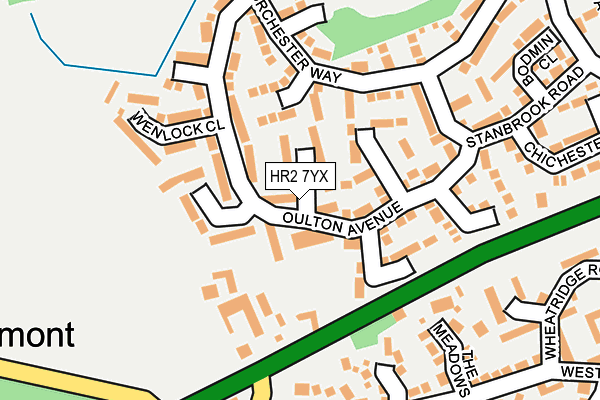 HR2 7YX map - OS OpenMap – Local (Ordnance Survey)