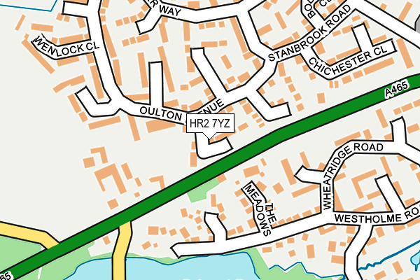 HR2 7YZ map - OS OpenMap – Local (Ordnance Survey)