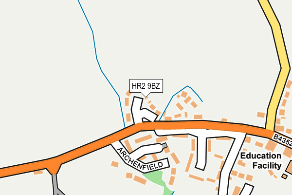 HR2 9BZ map - OS OpenMap – Local (Ordnance Survey)