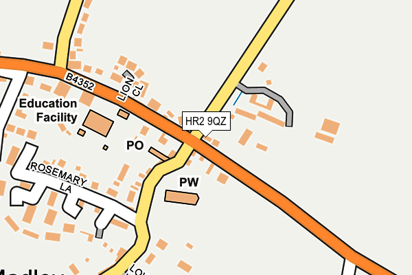 HR2 9QZ map - OS OpenMap – Local (Ordnance Survey)