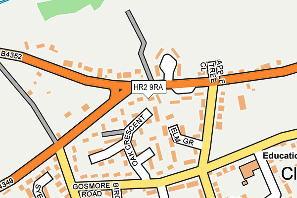 HR2 9RA map - OS OpenMap – Local (Ordnance Survey)