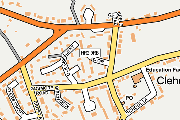 HR2 9RB map - OS OpenMap – Local (Ordnance Survey)