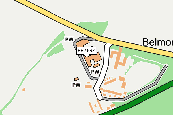 HR2 9RZ map - OS OpenMap – Local (Ordnance Survey)