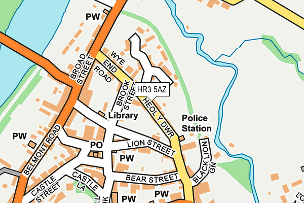 HR3 5AZ map - OS OpenMap – Local (Ordnance Survey)
