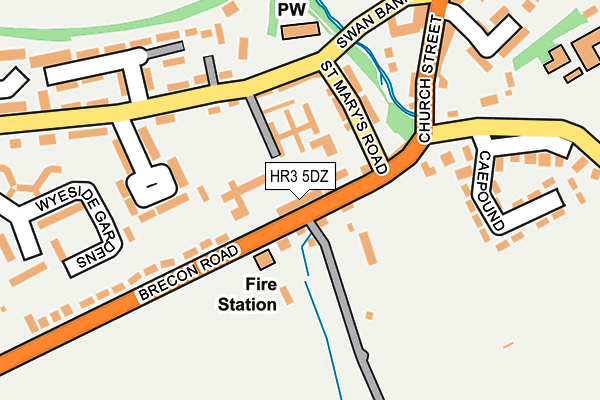 HR3 5DZ map - OS OpenMap – Local (Ordnance Survey)