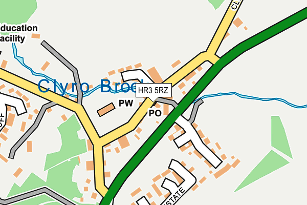 HR3 5RZ map - OS OpenMap – Local (Ordnance Survey)