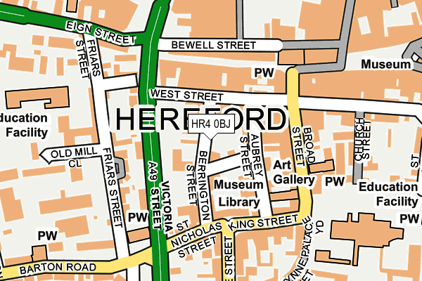 HR4 0BJ map - OS OpenMap – Local (Ordnance Survey)
