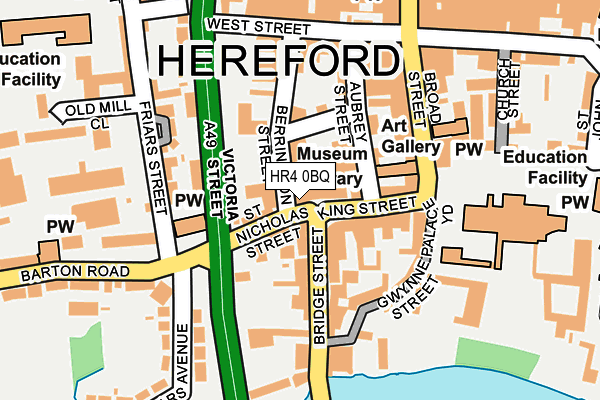 HR4 0BQ map - OS OpenMap – Local (Ordnance Survey)