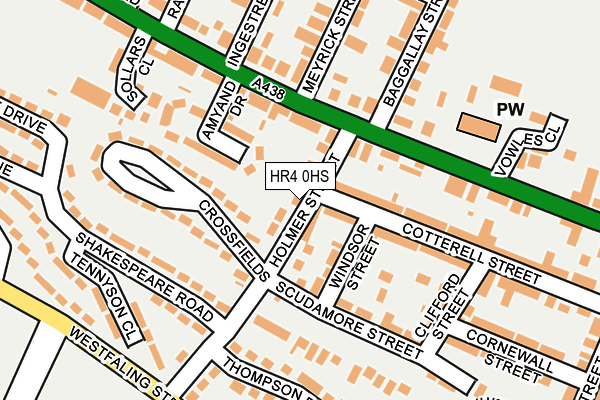 HR4 0HS map - OS OpenMap – Local (Ordnance Survey)