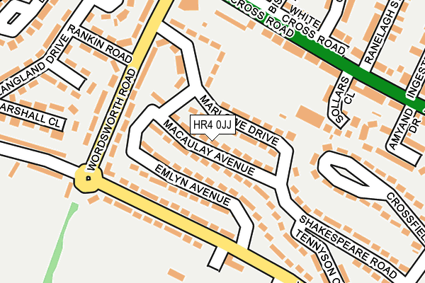 HR4 0JJ map - OS OpenMap – Local (Ordnance Survey)