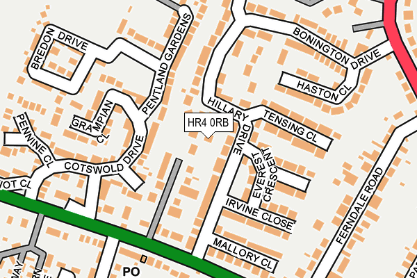 HR4 0RB map - OS OpenMap – Local (Ordnance Survey)