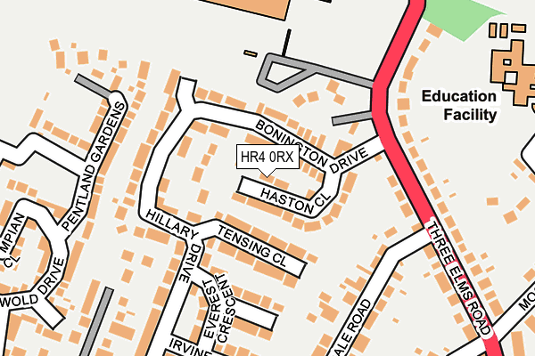 HR4 0RX map - OS OpenMap – Local (Ordnance Survey)