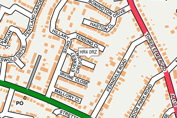HR4 0RZ map - OS OpenMap – Local (Ordnance Survey)
