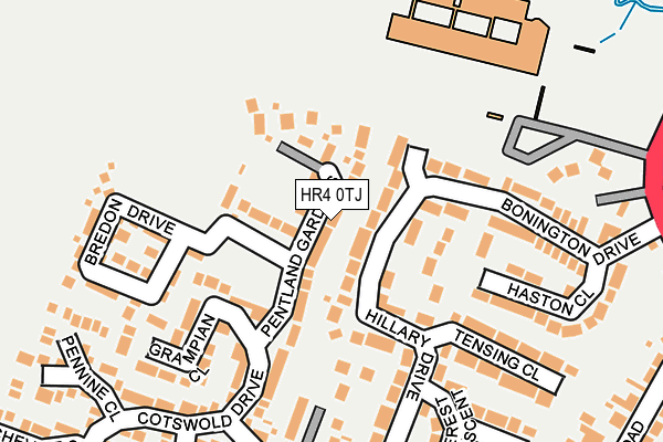 HR4 0TJ map - OS OpenMap – Local (Ordnance Survey)
